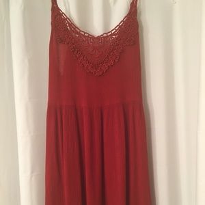 Red tank top lace